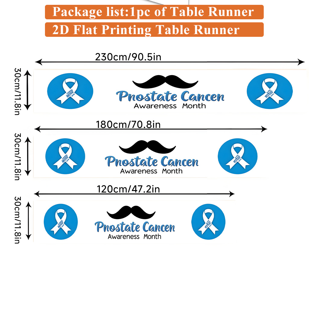 TEMU 1 2d Table Flag, A Polyester Rectangular Tablecloth For Prostate Cancer Awareness Events, Reception Table Flag, Festive Tabletop Decoration
