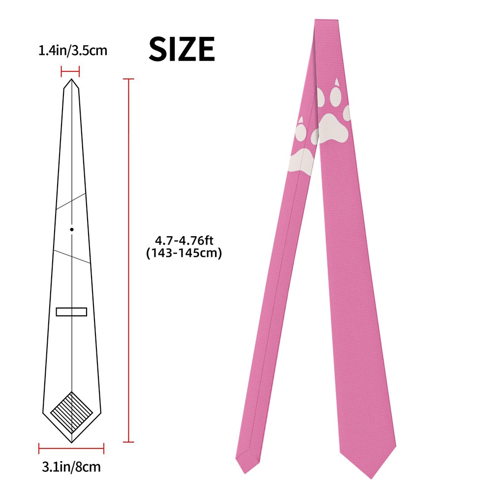 TEMU 1pc Soft Print Tie - Suitable For Christmas Gifts, Graduation, Business Meetings, Banquets | Stylish Necktie With Paw Design, Polyester For