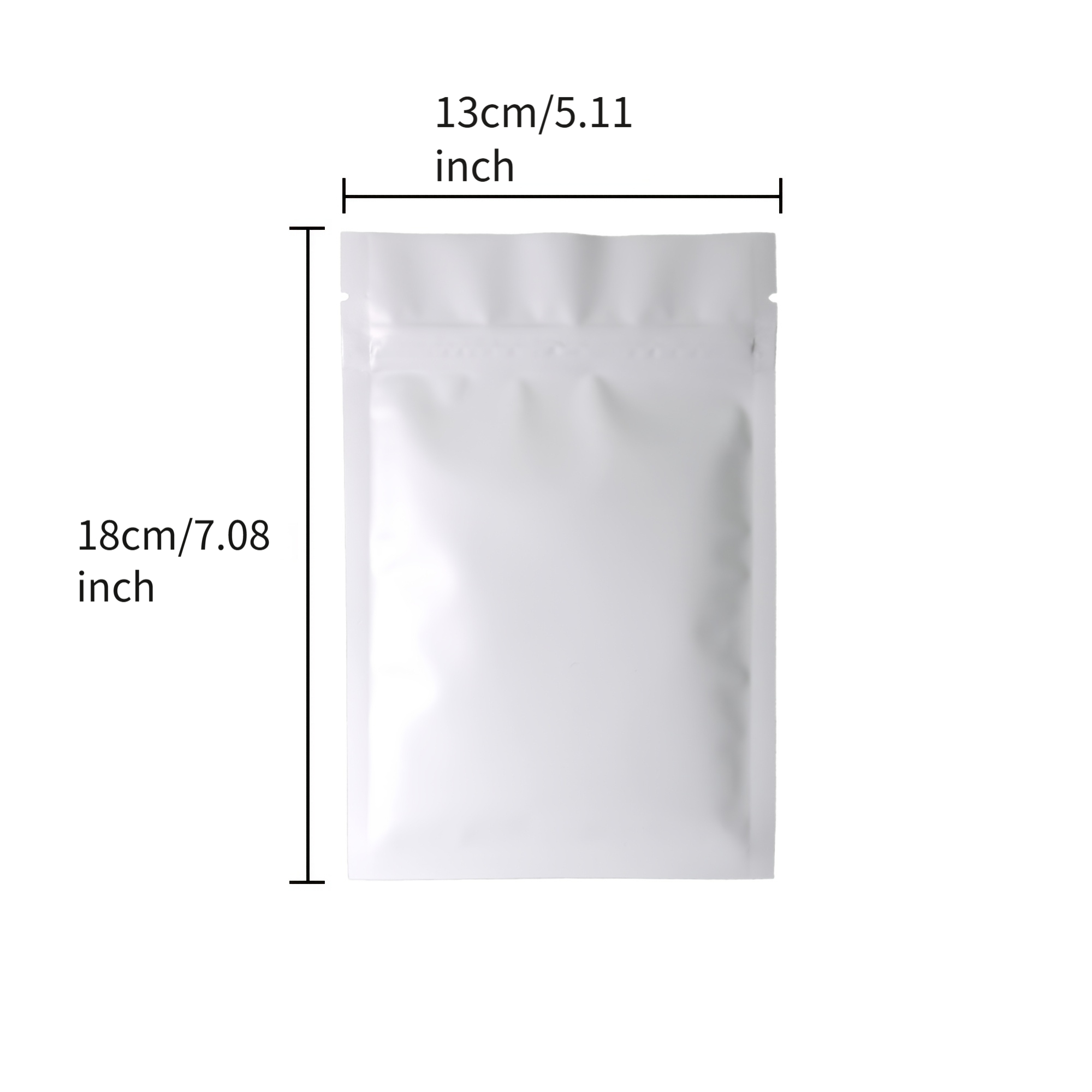 TEMU 50/25pcs de sacs de conservation refermables à arrondis en aluminium blanc mat, sacs plats thermocollés avec découpes à déchirer, adaptés aux