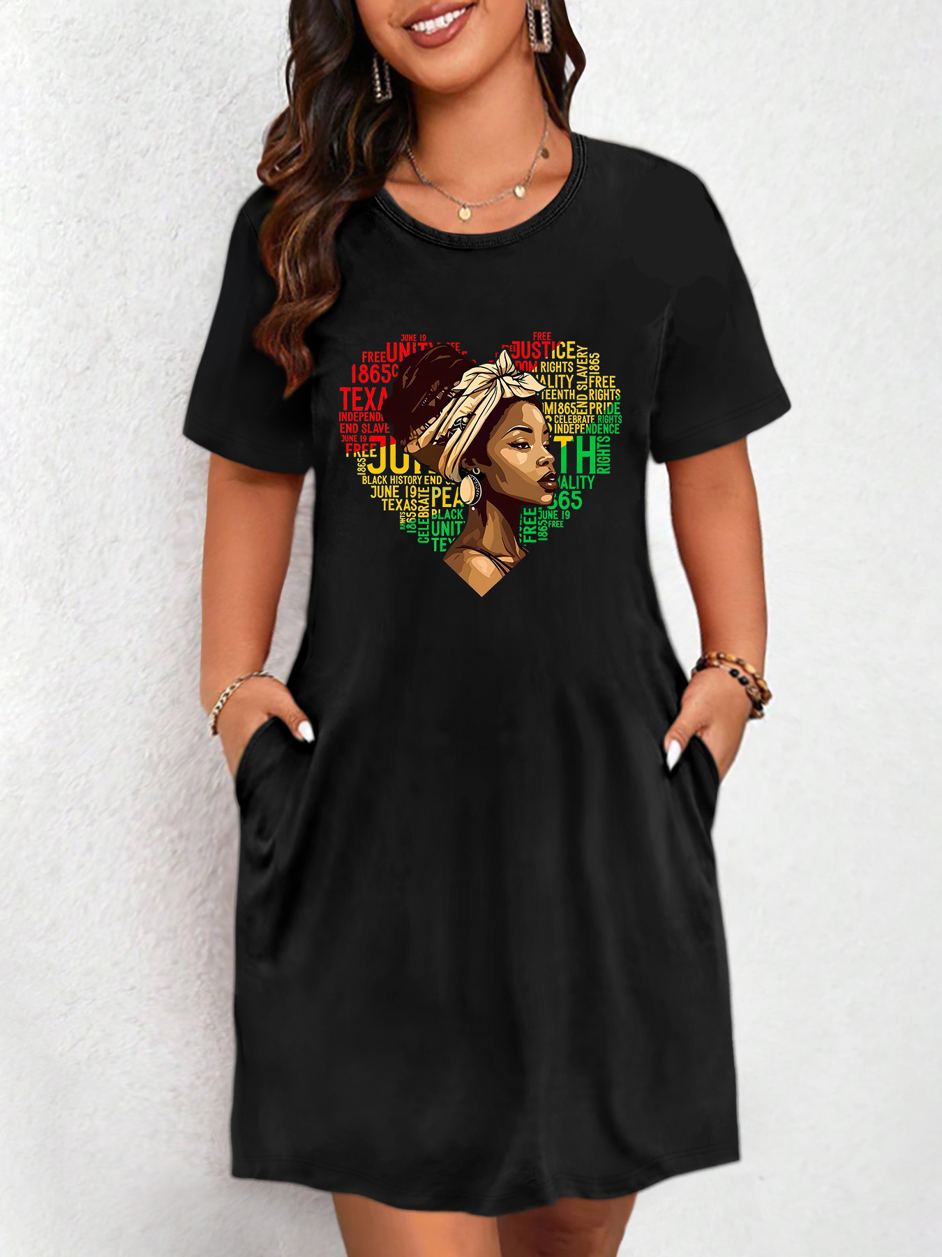 knee length dresses for ladies Ladies All Day T-Shirt Dress L / Coconut Heather