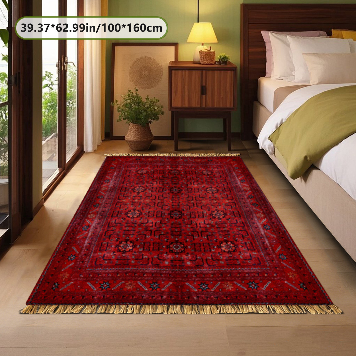 TEMU [soft Plush And Pointed Bottom] [tassel] Traditional Persian Pattern Carpet, Rug, 2d Printing Rug, Fashion Home Decor Carpet, Living Room Large