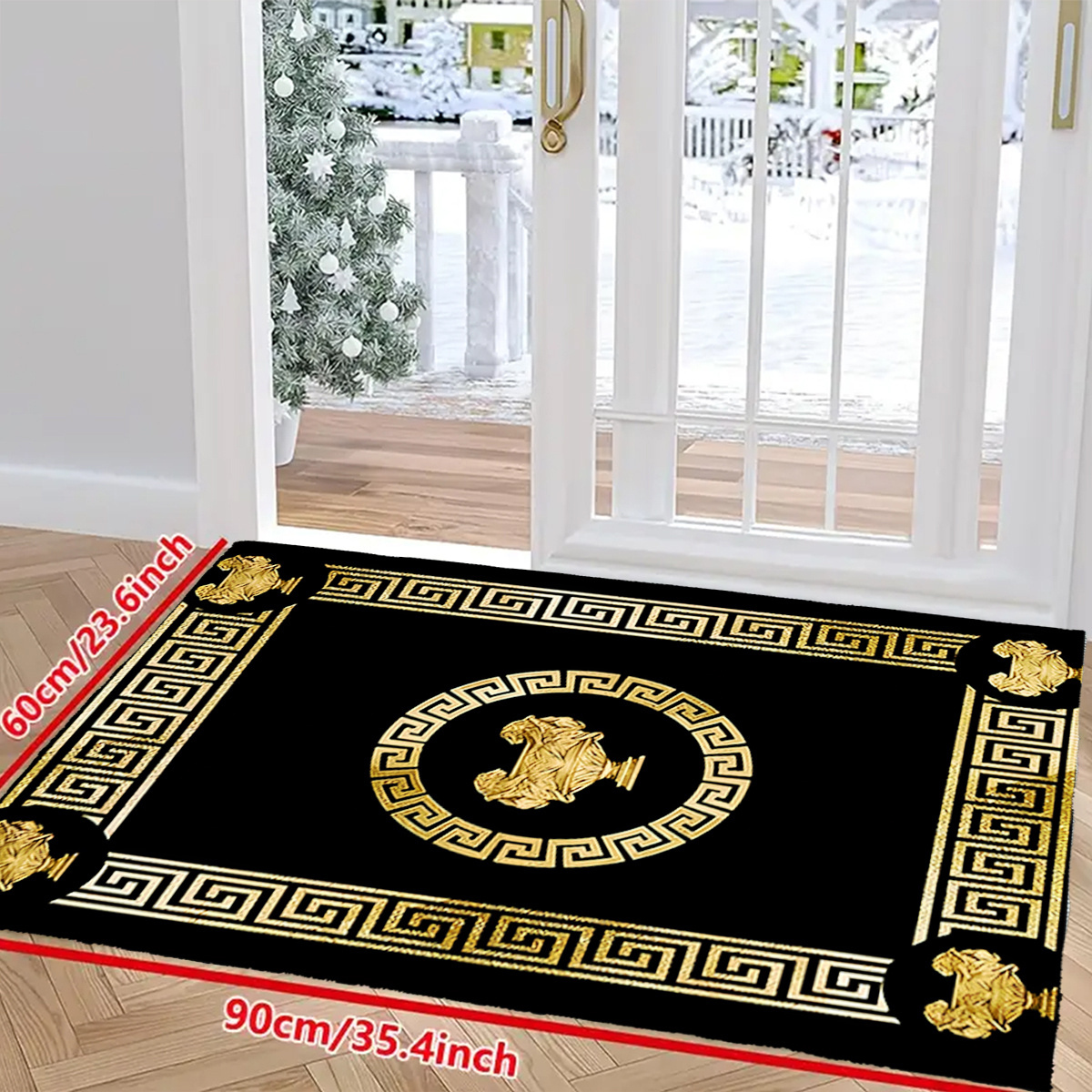 TEMU 2d Flat Printing 1pc Key And Element Pattern Hd Printed Floor Mat, Suitable For Entryway-courtyard-bathroom-bedroom-living Room-laundry