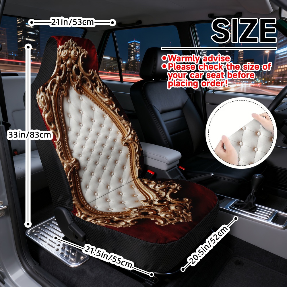 TEMU Universal Fit 2pcs Auto Seat Covers, Soft And Machine Washable, Elegant Design, Comfortable Car Seat, , Upgrade Your Interior