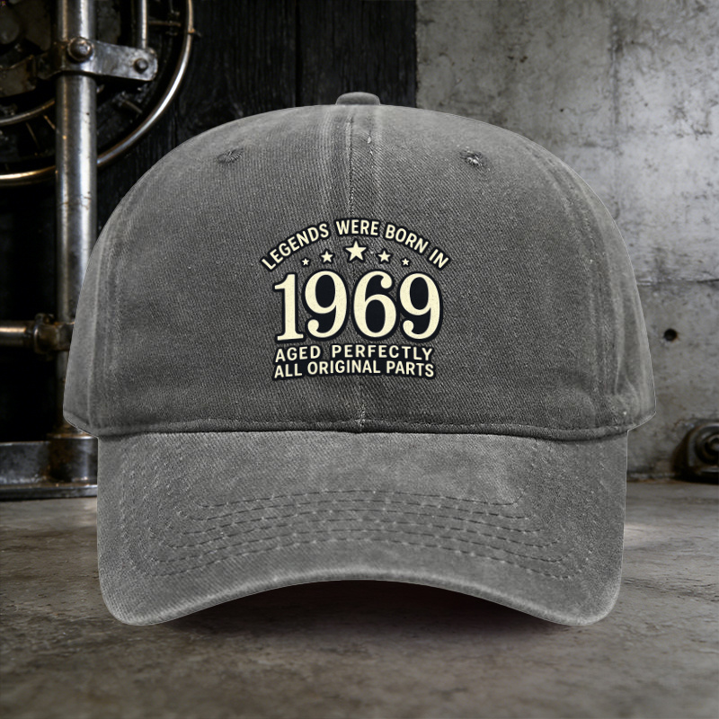 TEMU 1 Washed Cowboy Hat, 's Essential Travel Baseball Cap Featuring " Born In 1969 Aged Perfectly Parts," A Fashionable Daily Wear Item For Women, A