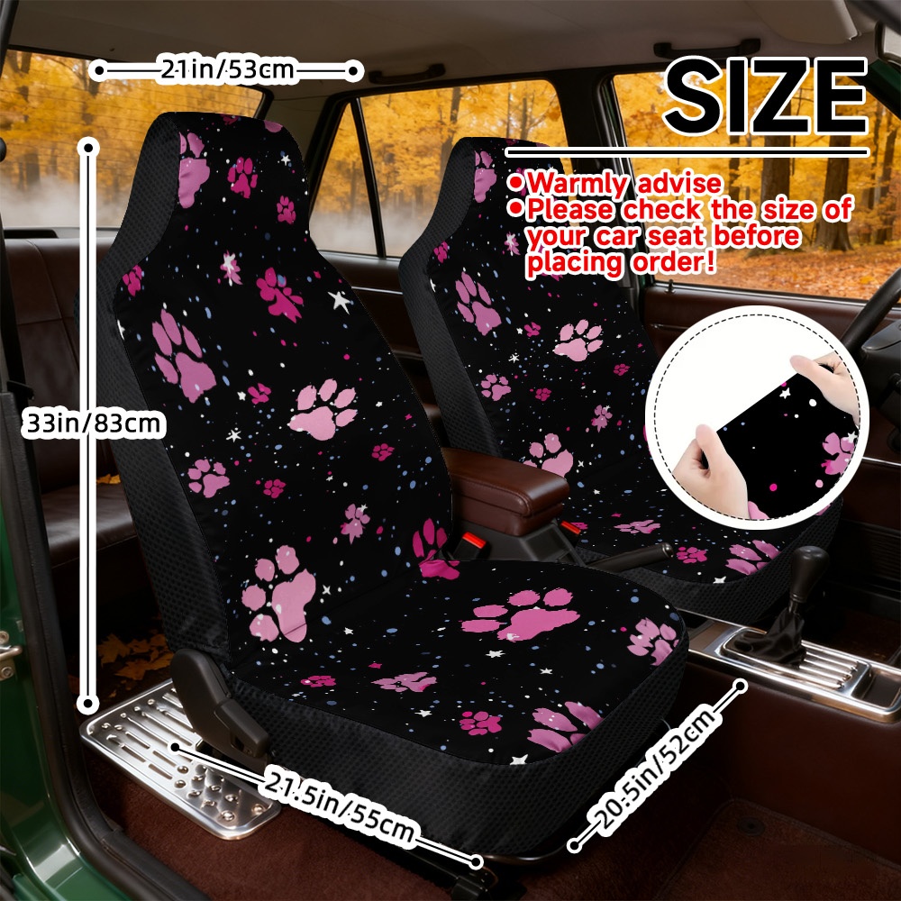 TEMU Coprisedili auto universali con design di rosa su sfondo stellato, realizzati in e resistente tessuto di poliestere, facili da installare,