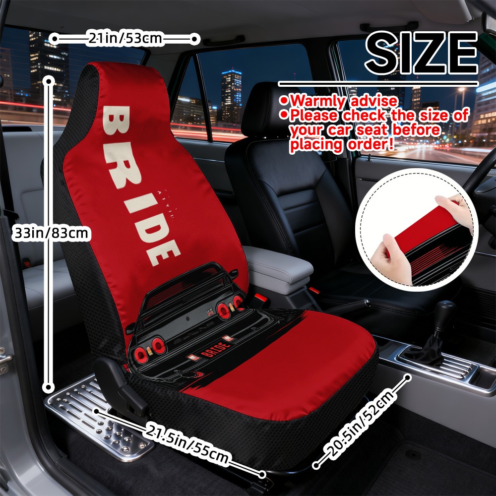 TEMU 2d Flat Printing, 2pcs Car Seat Covers Front Seat, Comfortable Car Seat Covers, Machine Washable, Universal Fit Seat Covers, , Car Pattern,