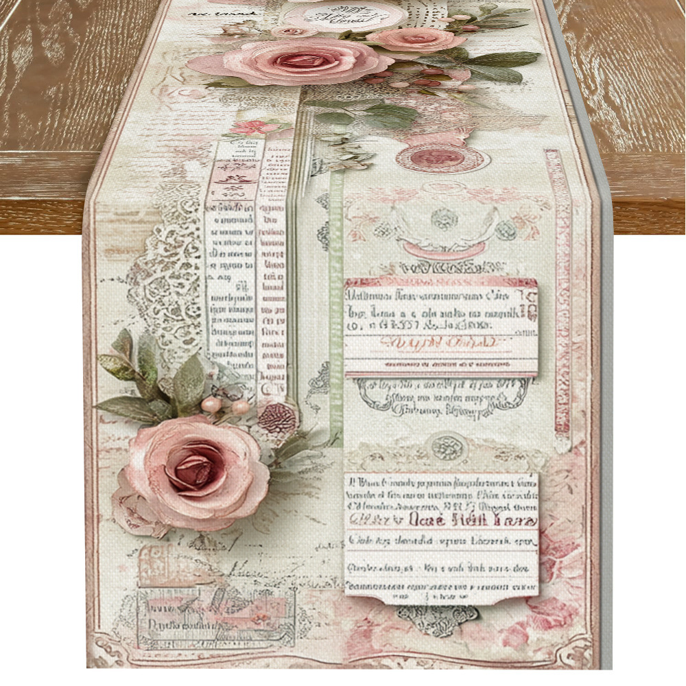 E-shop Tischläufer, Tischdecken, Tischgeschirr, Tischdecken Zubehör für Zuhause, Küche Esszimmer. Merkmale umfassen Vintage-Stil, Distressed-Chic,