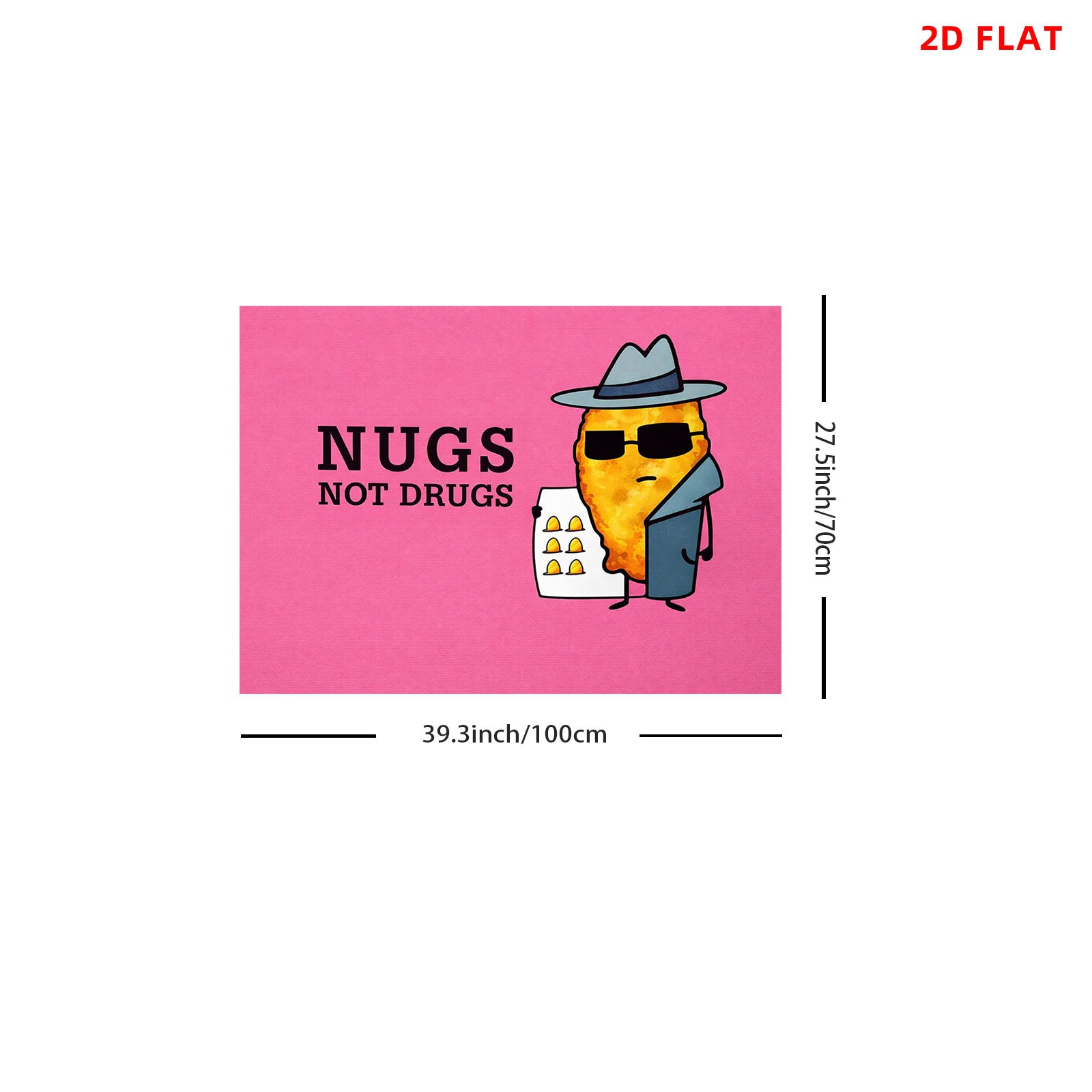 TEMU Tapisserie 2D Plate, [Impression 2D Plate] 1 Grand Format avec Motif - , Espion, Nuggets Pas de Drogues, Humour, Nuggets de , Décoration Murale