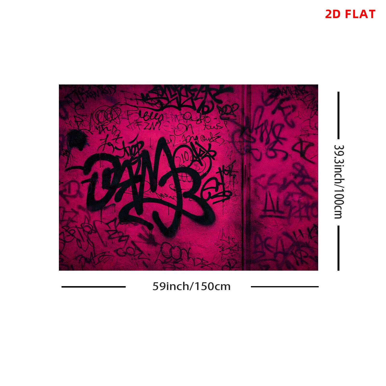 TEMU 2d Flat - 2d Flat - 1 Large Tapestry Featuring Urban Graffiti And Street Art Design, Decorating Walls In Bedrooms, Living Rooms, Meditation