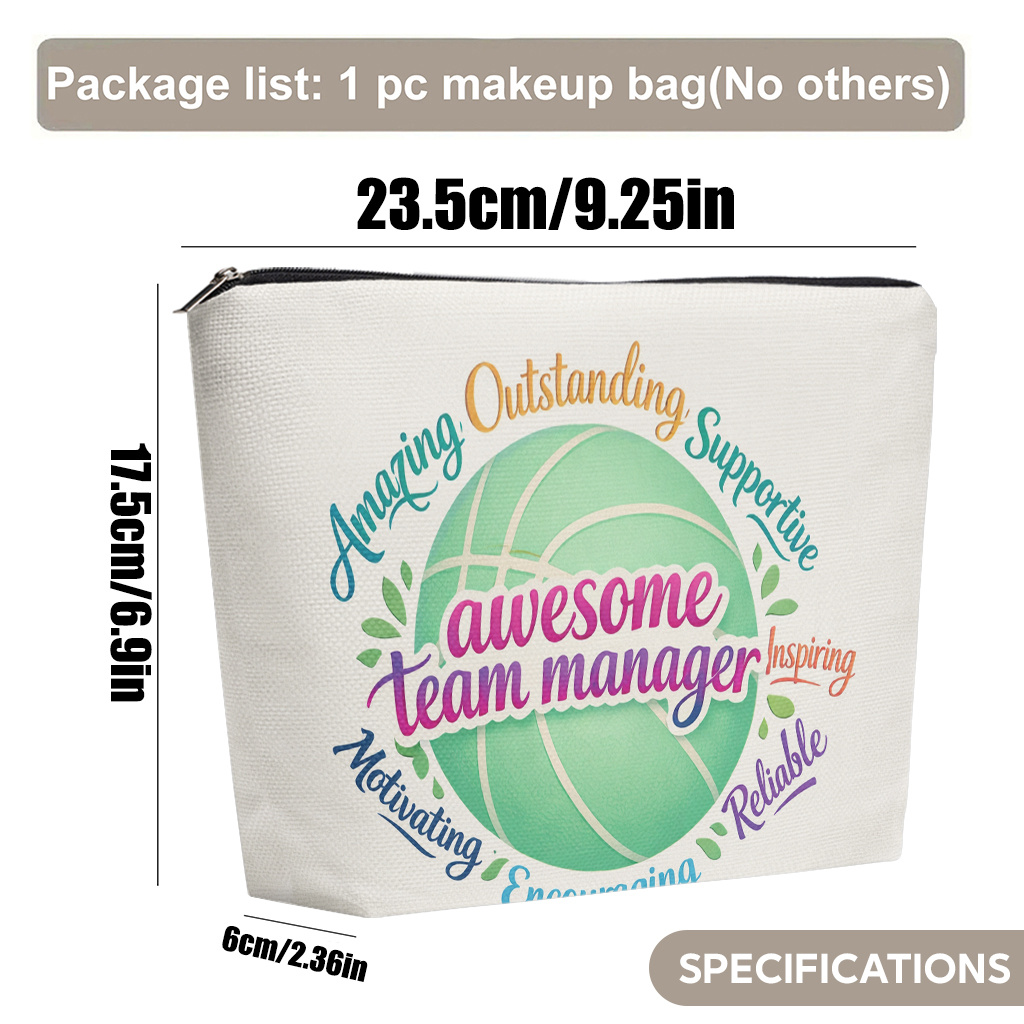 TEMU A Makeup Bag, And Motivate Team Managers, Made Of Linen Material, Portable And Foldable, With A Zipper Closure. It' For Friendship, Birthdays,