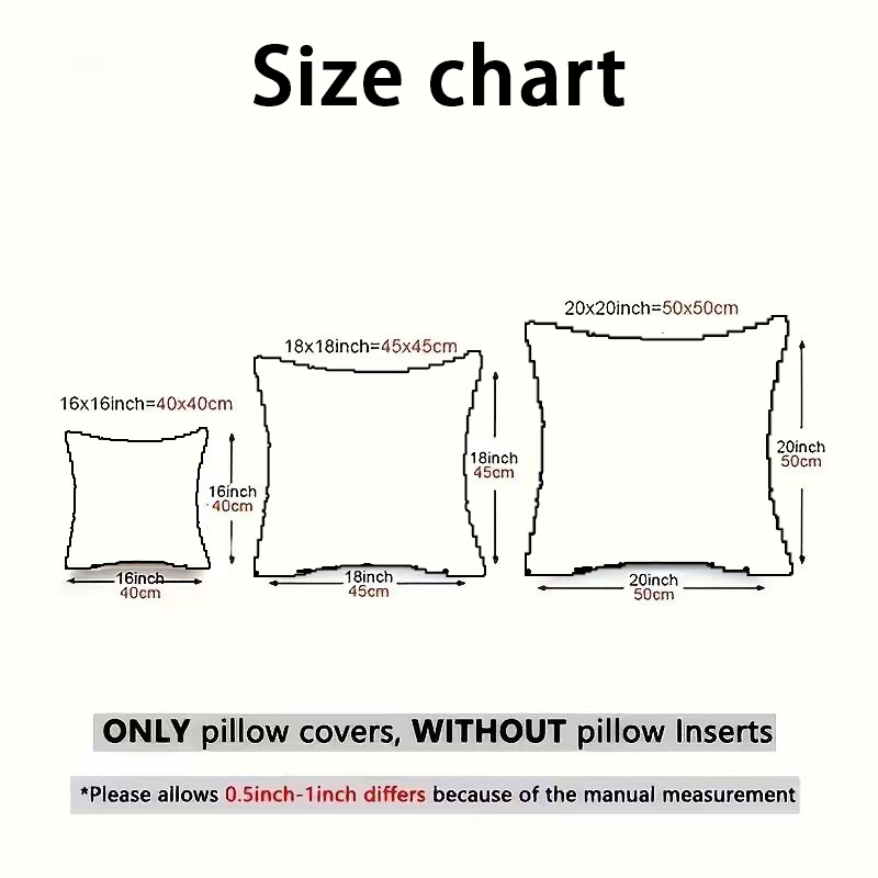 TEMU Print Pillowcase - 1pc, Double-sided Print, , Zipper Closure, Pillow Insert Not Included, 18*18 Inches, Made Of Polyester Short Plush Fabric,