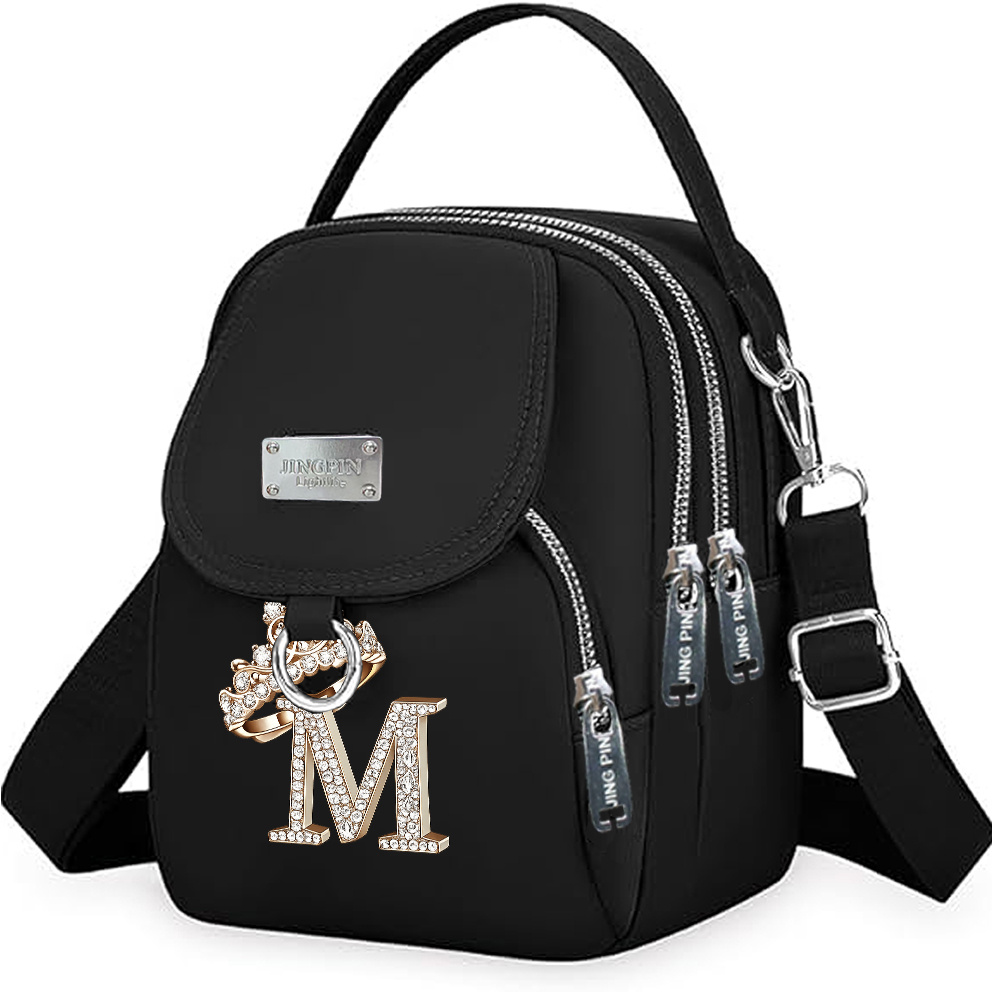 TEMU Borsa a tracolla da donna con stampa a a forma di corona, e resistente per tenere il telefono, con chiusura a zip facile pulizia. � una borsa