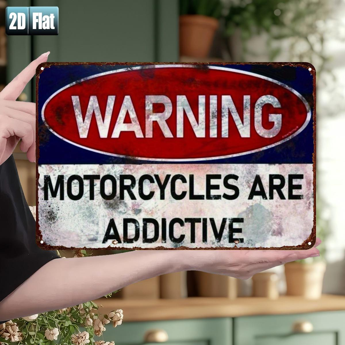 TEMU 2d Flat 1pc, Warning: Motorcycles Are , Metal Tin Sign, Size(8\"x12\"/20cm*30cm)decoratve Paintings/room/restaurant/bar/door/garage Decor