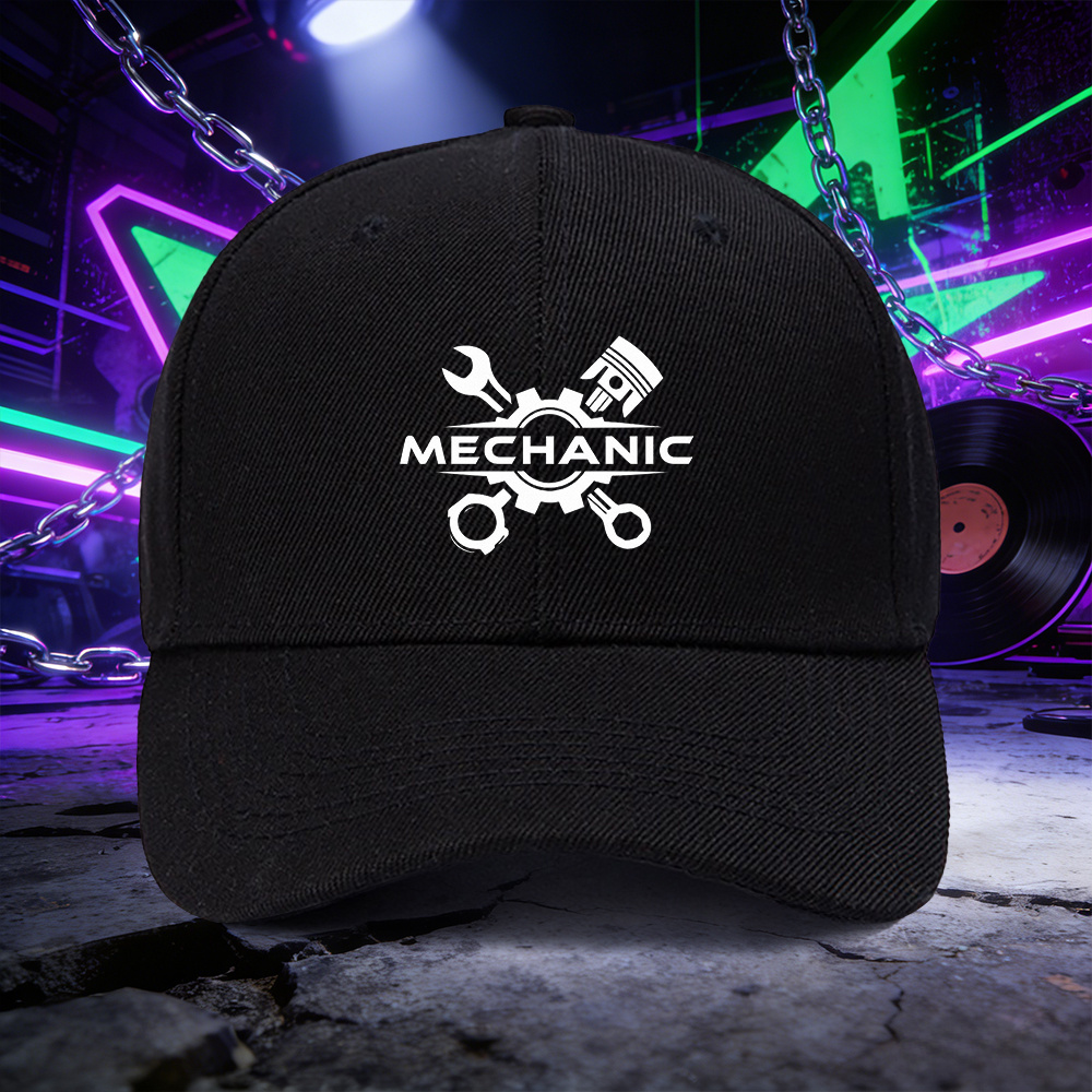TEMU A Baseball Cap Featuring A Design Related To 'mechanic' For Men And Women, Suitable For Outdoor Sports And, Perfect For Couples To Wear ( In