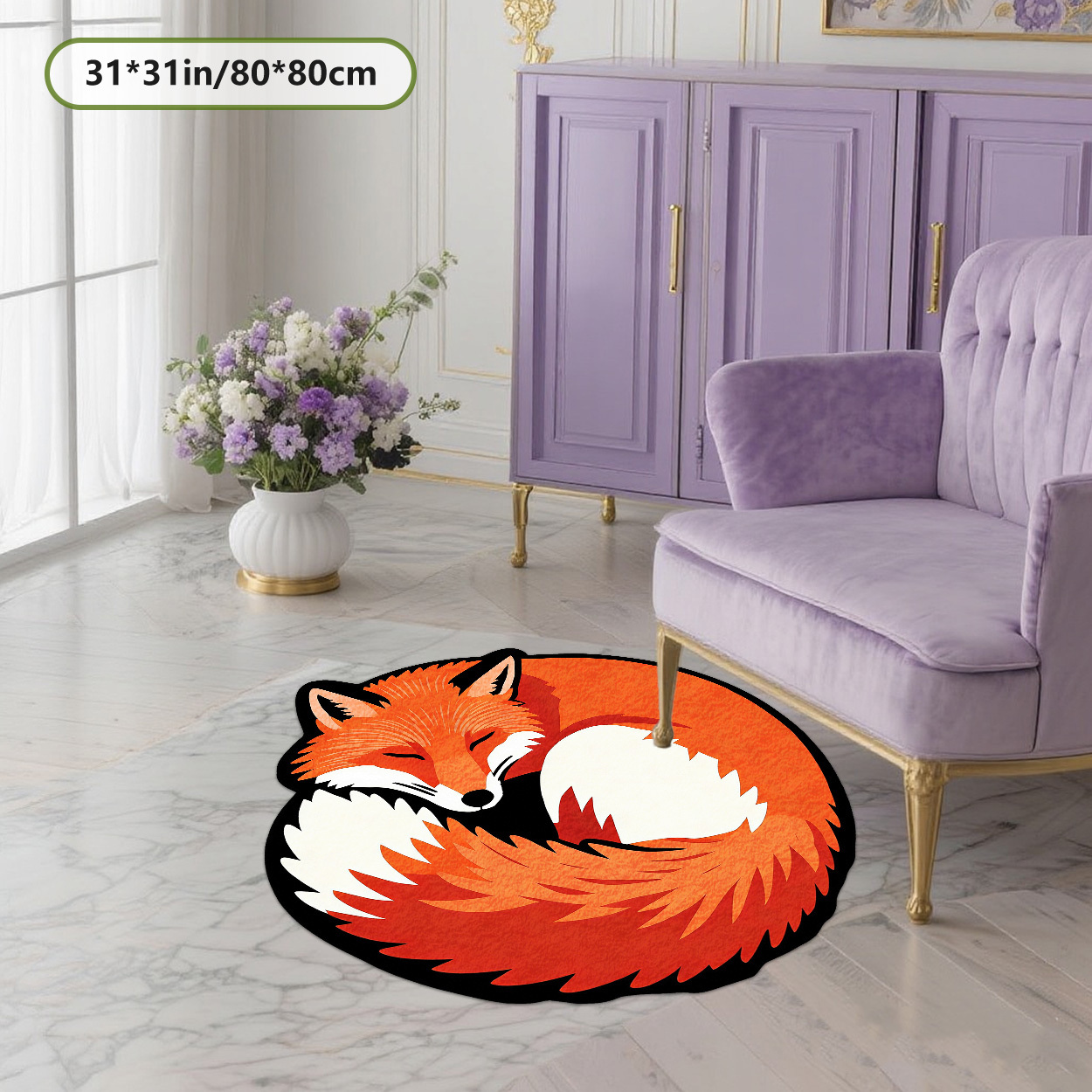 TEMU This Irregularly Shaped Carpet Features A Soft Plush Texture And A Dotted Plastic Bottom, Showcasing Pattern. It's A Stylish And Decor Rug