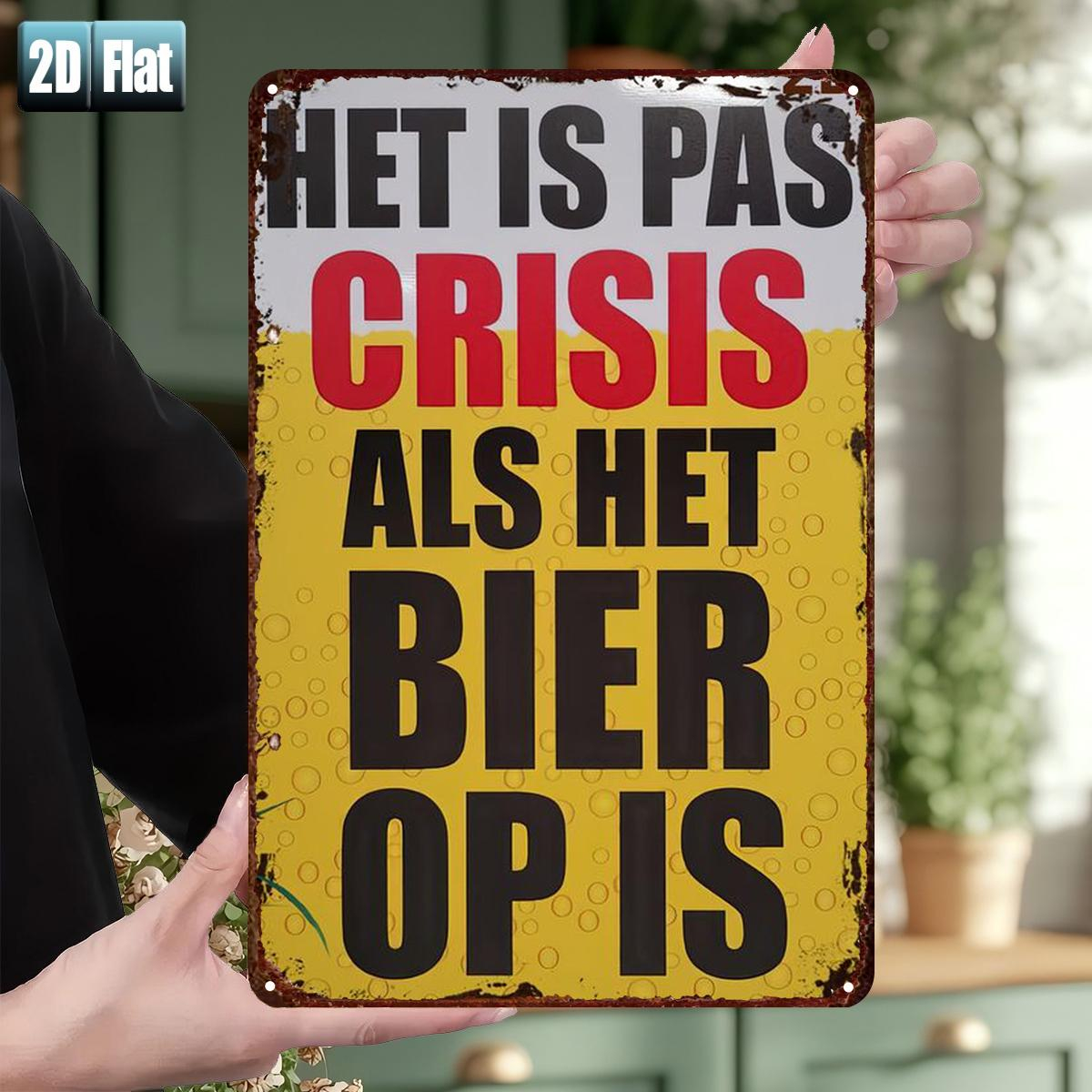 TEMU 2d Flat - A 2d Flat Metal Tin Sign Measuring 8"x12" (20cm*30cm) That , ''s When The Beer Runs Out, ' Perfect For Decorating Rooms, Restaurants,