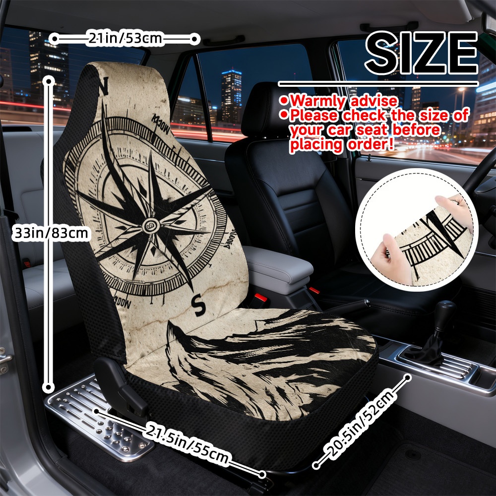 TEMU Impresión 2D, 2 piezas de fundas para asientos de auto de ajuste universal, fundas de asiento suaves y cómodas, lavables a máquina, estilo