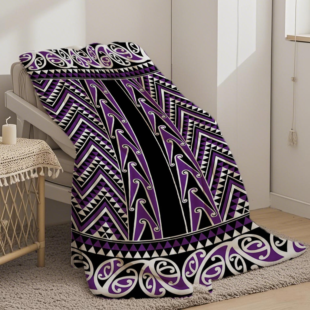 TEMU A New Zealand Maori Pattern Printed Flannel Blanket, Extra-large Plush Throw. Suitable For Beds And Sofas, , Use, Machine Washable. Ideal For