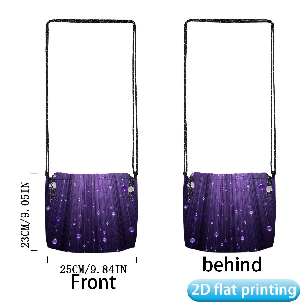 TEMU 1pc Purple Glitter Falling Drawstring Crossbody Bag | Vibrant Design, Durable, Portable, Small Shoulder Bag, Suitable For Travel, Camping,