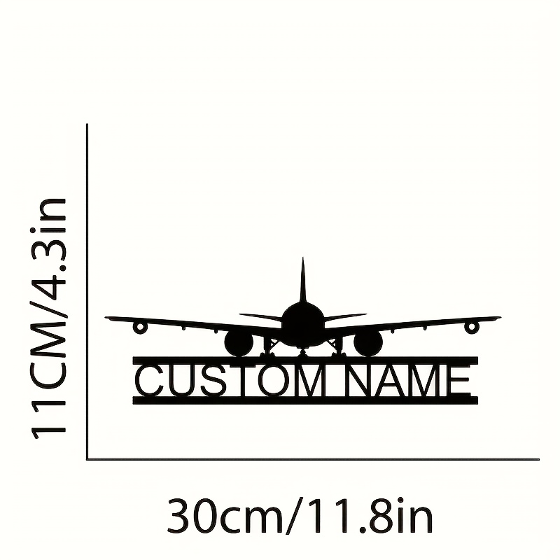 TEMU Self- Name Aircraft Metal Wall Plaque - Vintage Style Aviation Decor, Pilot Gift, Hangar Wall Hanging
