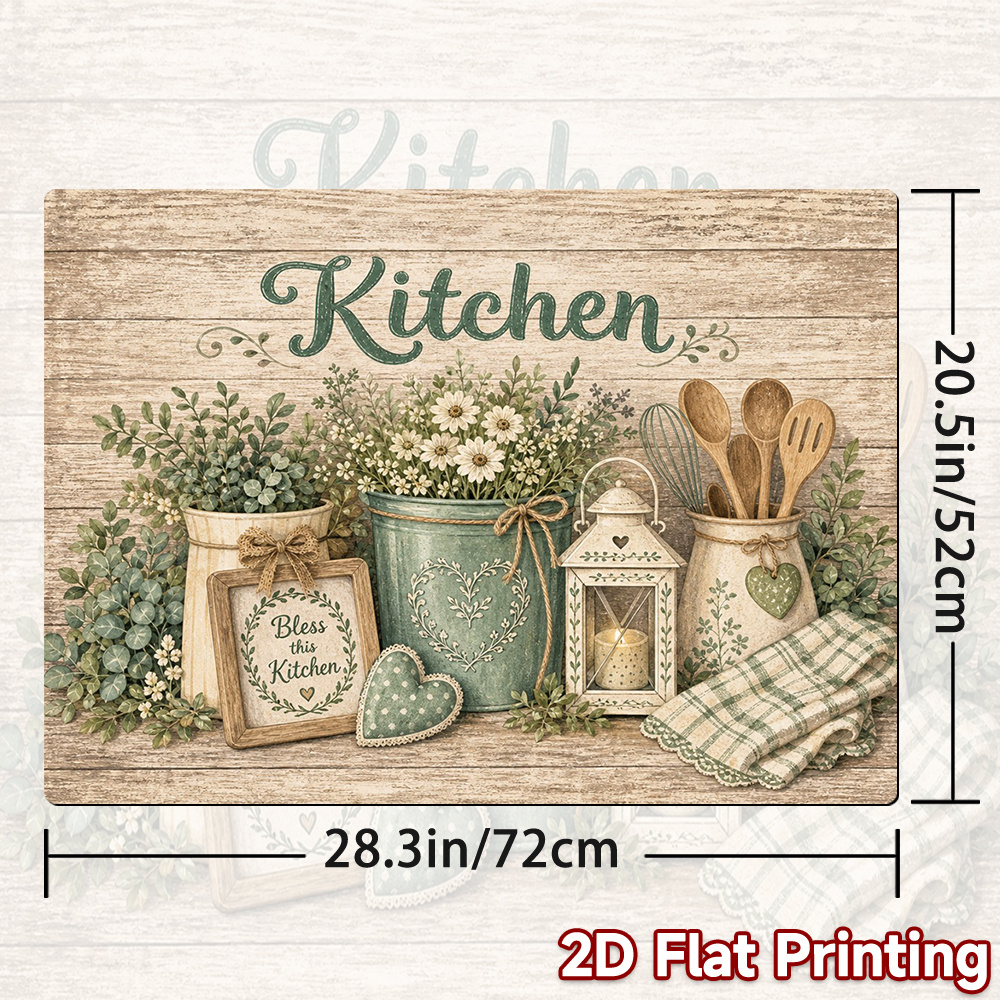 TEMU Tapis de pour cuisinière à imprimé floral et verdure - Un accessoire polyvalent pour plaques de cuisson en verre, lave-linge et sèche-linge