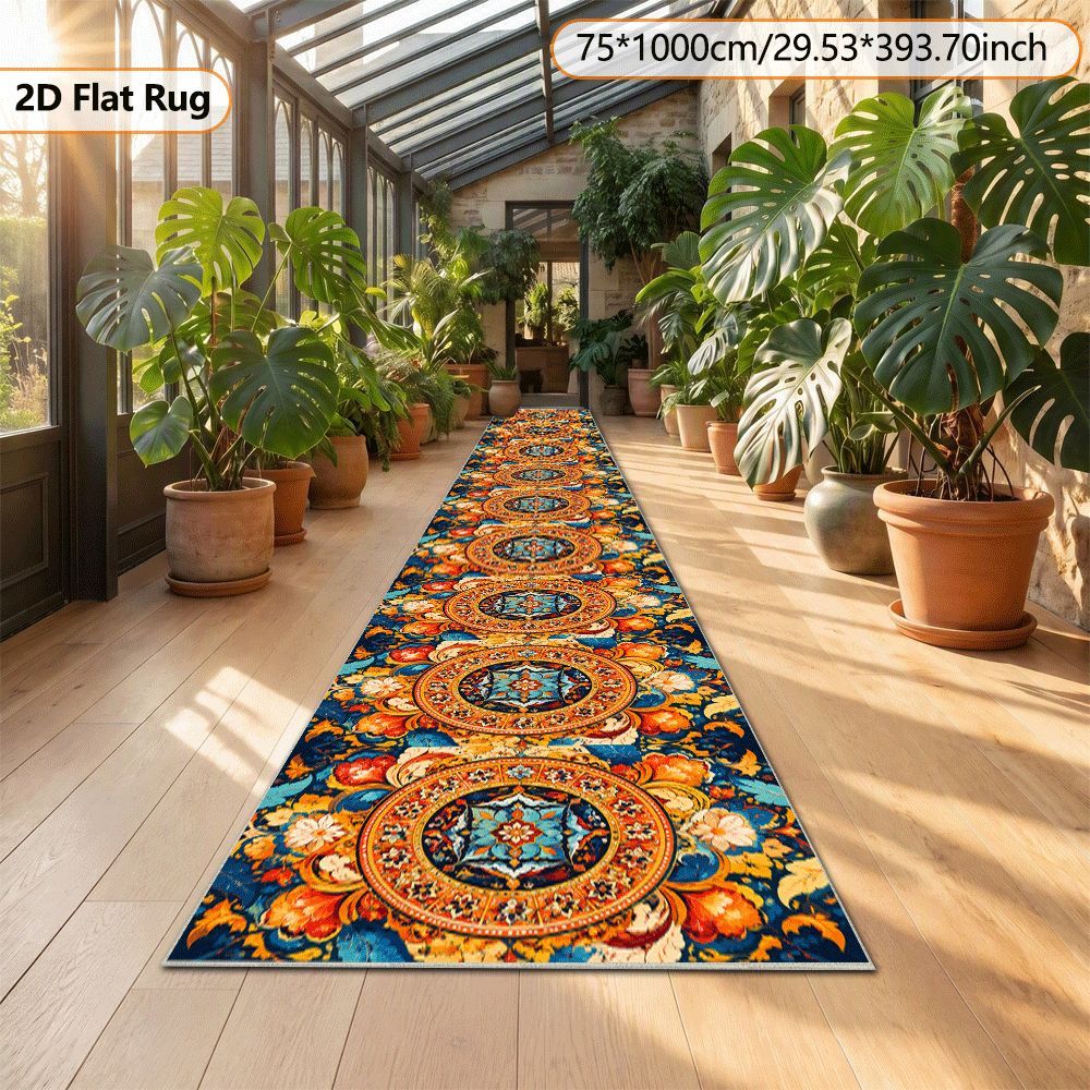 extra large long strip christmas velvet carpet mandala style bohemian pattern non slip machine washable ultra soft plush suitable for living room and bedroom gift for  