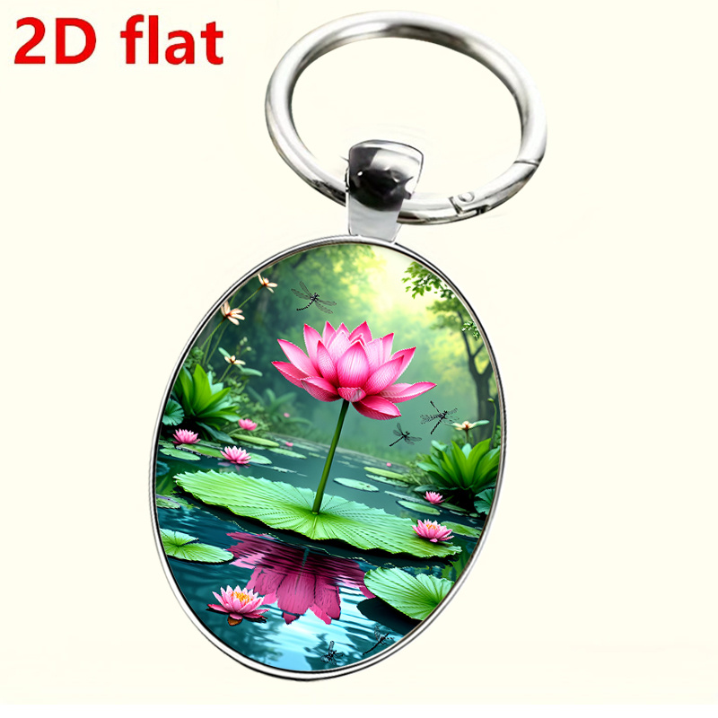 Natural Style Tranquil Water Lily Theme Keychain