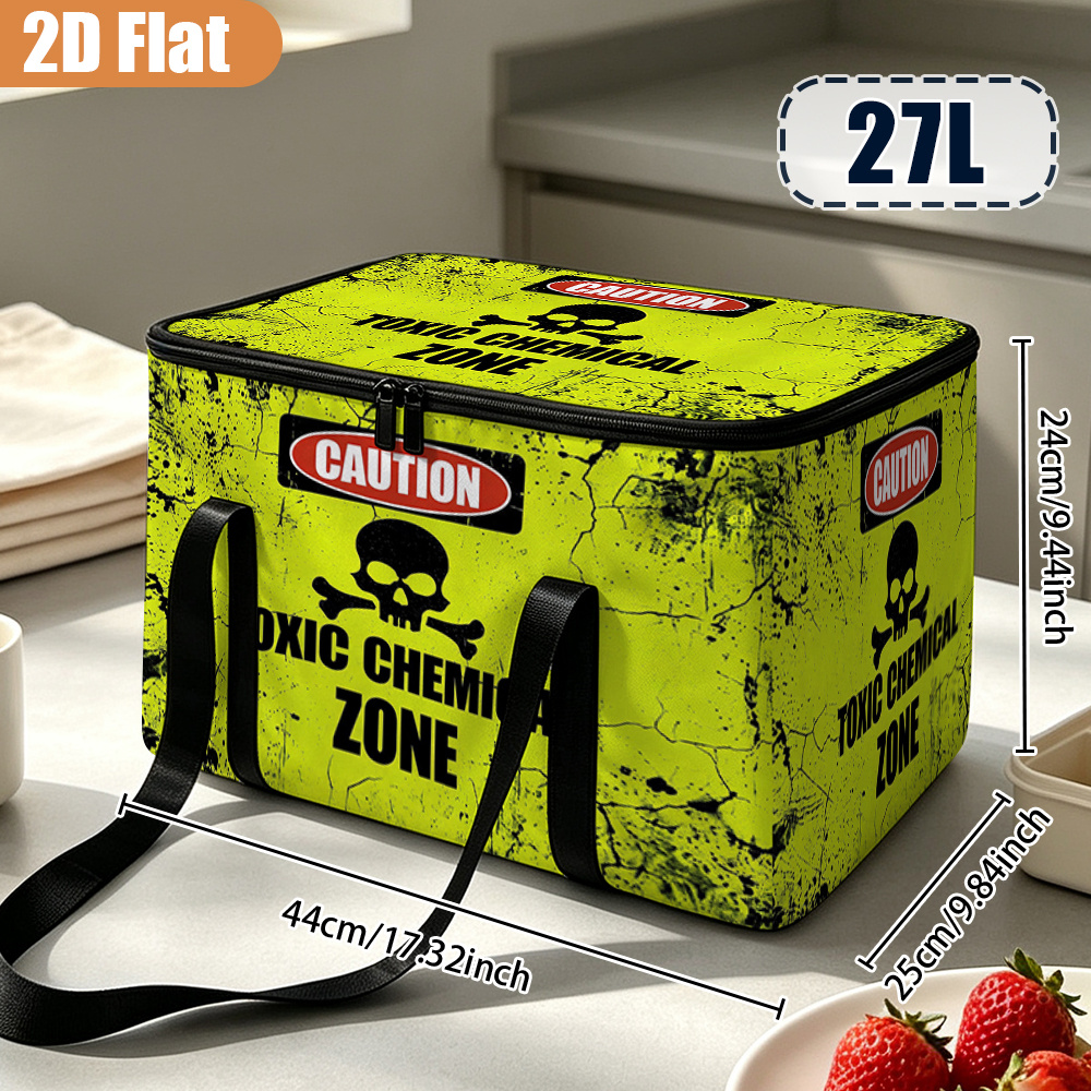 TEMU 1pc Ukok Nuclear Radiation Sign Cooler Box & Insulated Bag - Large Capacity Suitable For Outdoor Trips, Picnics, Camping, Reusable Portable