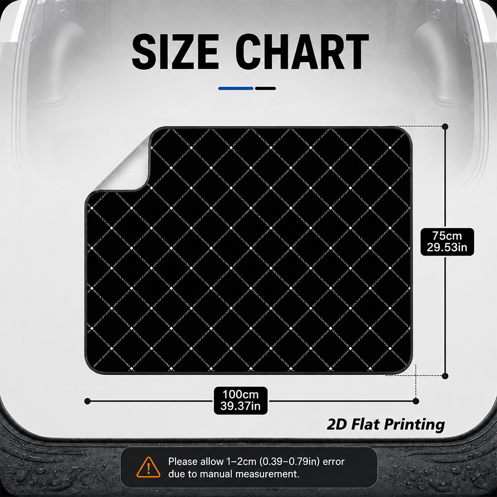 TEMU 2d Flat, 1pc Vehicle Liner With Minimalist Lattice Grid Design, Universal Trunk Mat For Suv, Crossover, Or Sedan, Picnic Setups, Work Runs,