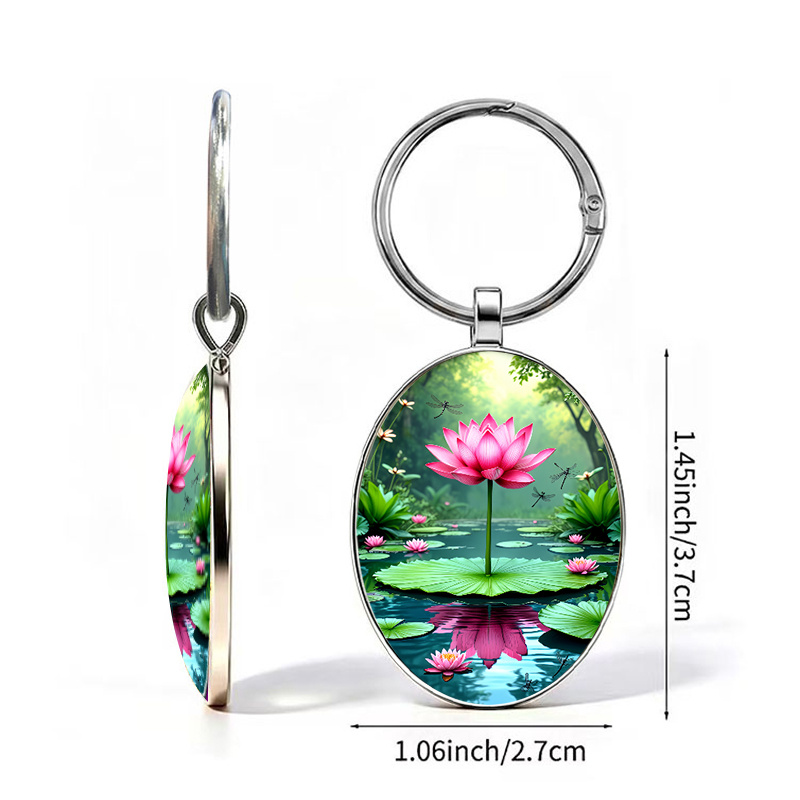 Natural Style Tranquil Water Lily Theme Keychain