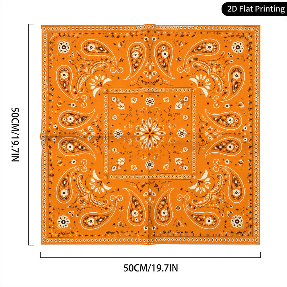 TEMU 1pc Vintage Orange Scarf - Flat Square Suitable For Weddings, Daily Wear, Christmas, Thanksgiving & - Elegant Colorful Retro Fashion Accessory