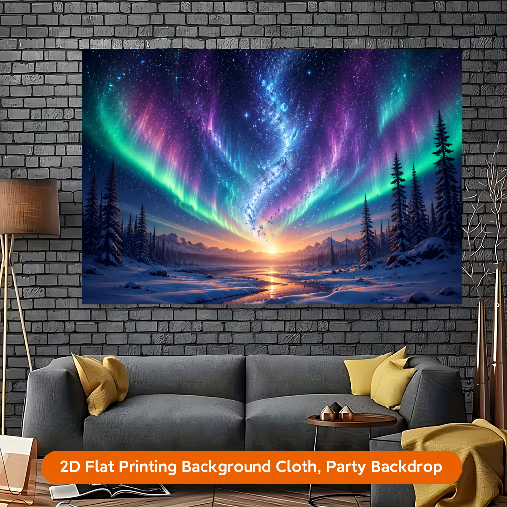 Stunning Northern Lights Sky Background Cloth for Wall Hanging