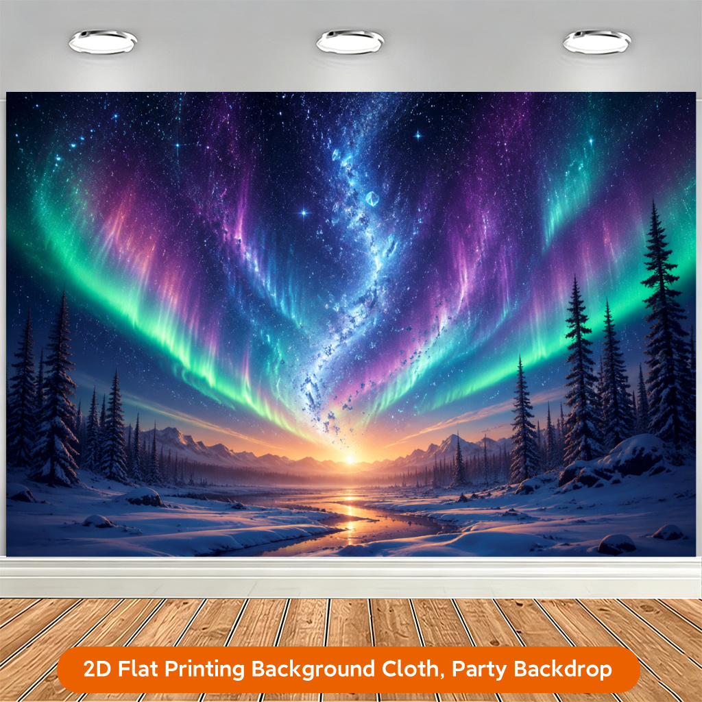 Stunning Northern Lights Sky Background Cloth for Wall Hanging