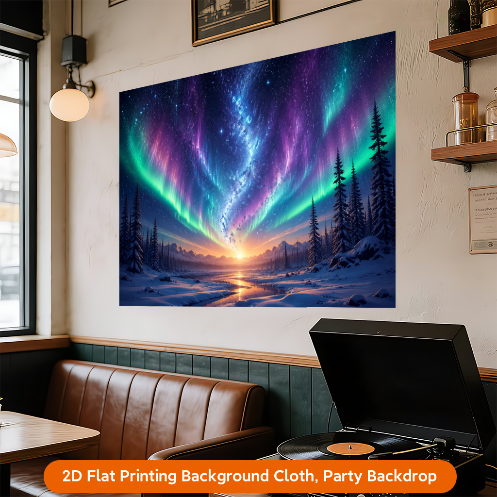 Stunning Northern Lights Sky Background Cloth for Wall Hanging