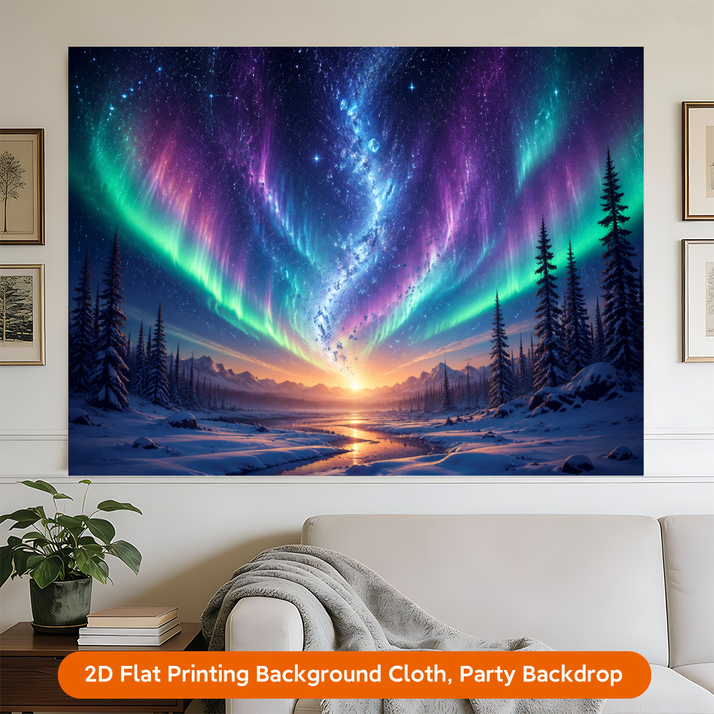 Stunning Northern Lights Sky Background Cloth for Wall Hanging