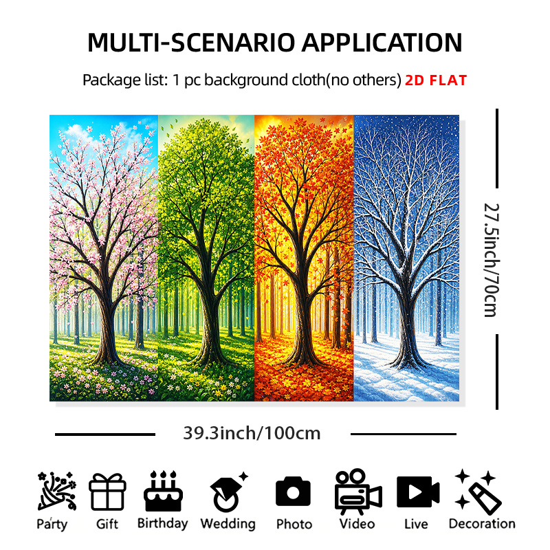 TEMU 2d Flat - [2d Flat] 1pc Large/small Size Tapestry Seasonal Landscape Wall Art Decoration For Living Room Bedroom Study To Create Changing