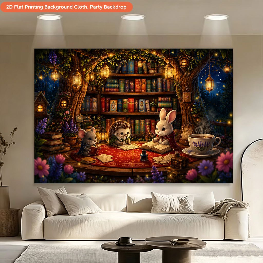 Book-Themed Backdrop Banner, Cute Reading with Books