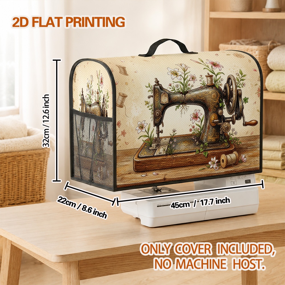 TEMU Foldable Sewing Machine Cover & Mat With Storage - Multicolor Suitable For Craft Room, Table Cover With Side Pocket Slot For Sewing Supplies,