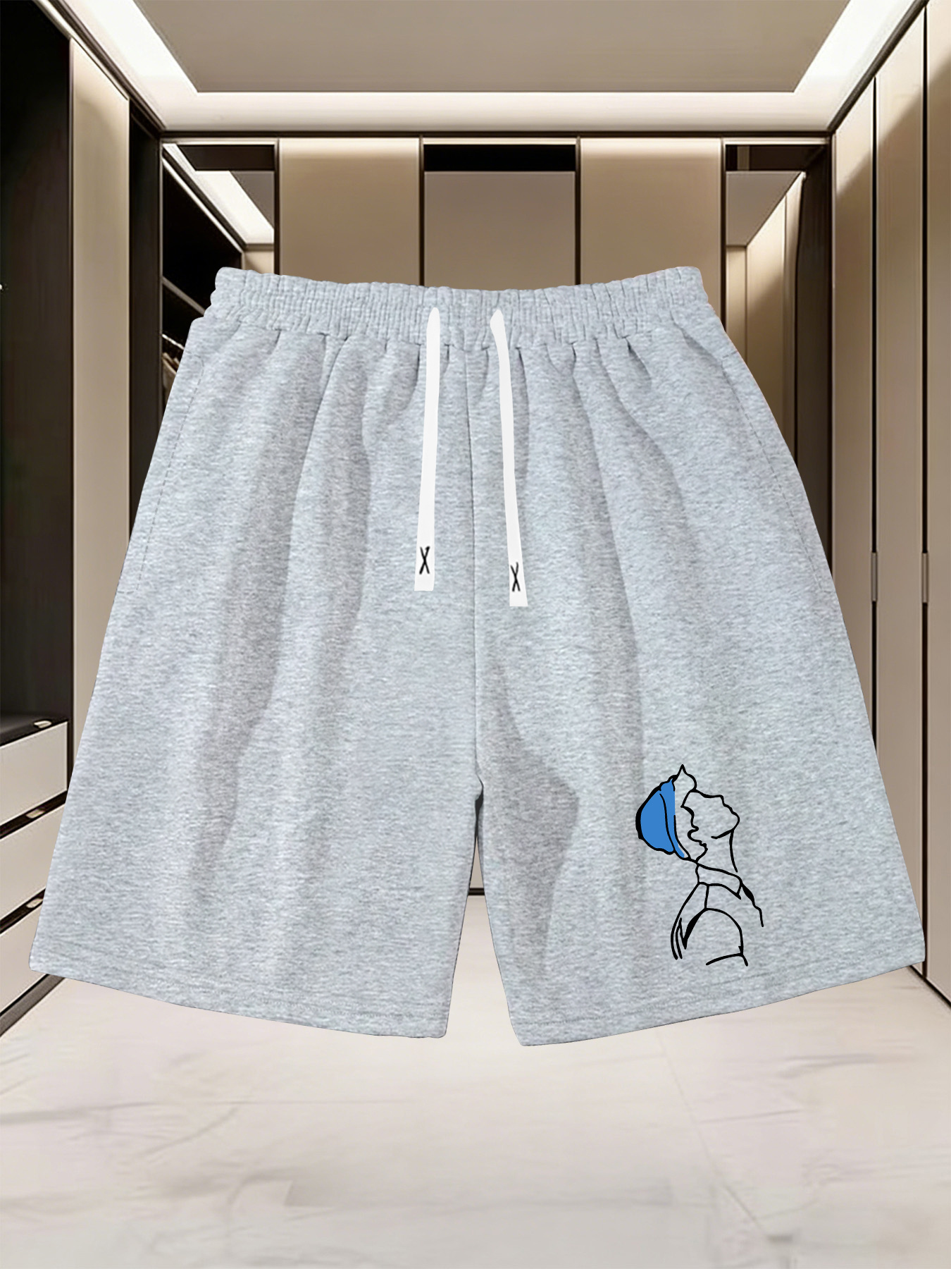 heren zomerse casual korte broek met   naar de sterrenhemel  , modieuze en comfortabele sportshort met trekkoord en zakken, geschikt voor dagelijks gebruik, fitness, hardlopen en buitenactiviteiten
