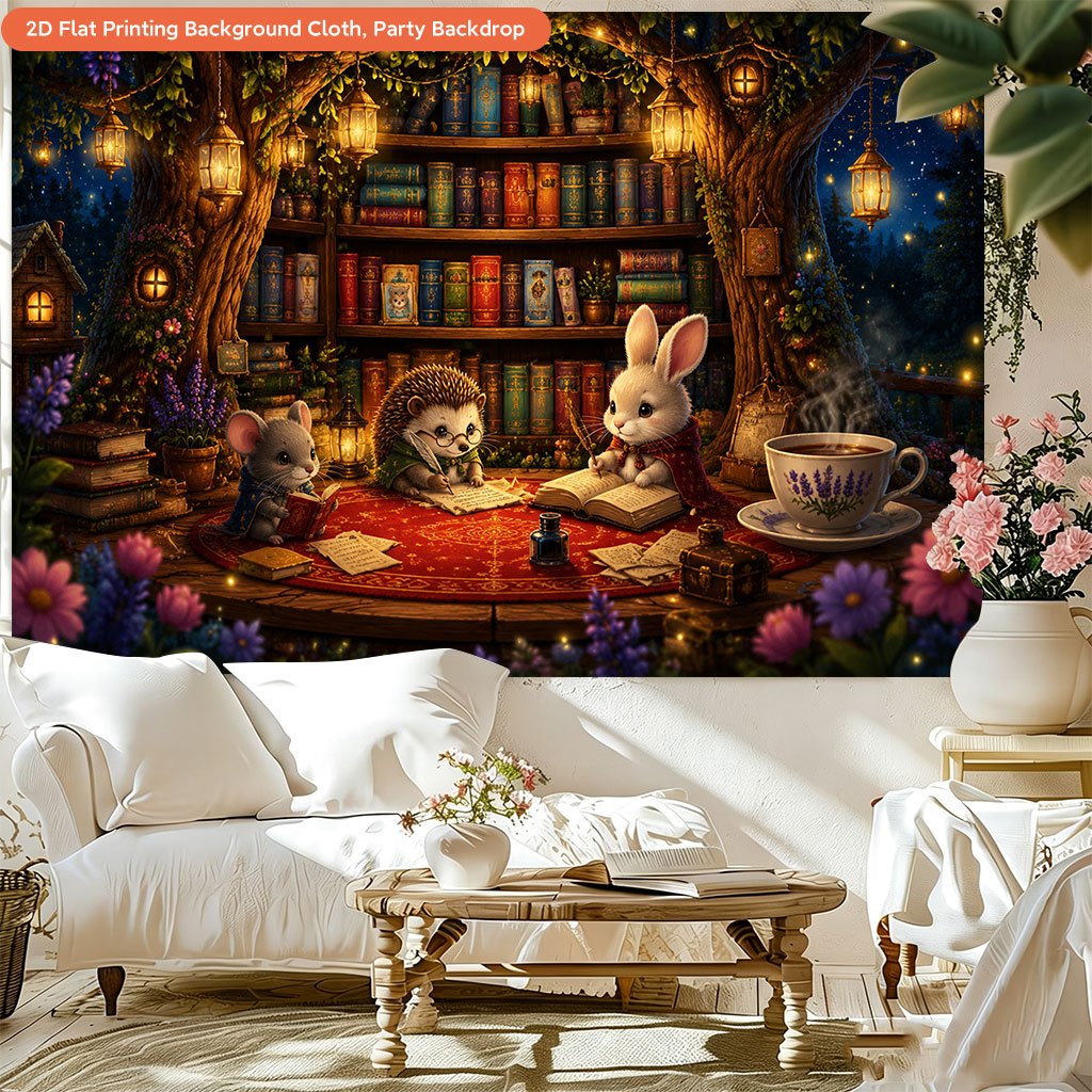 Book-Themed Backdrop Banner, Cute Reading with Books