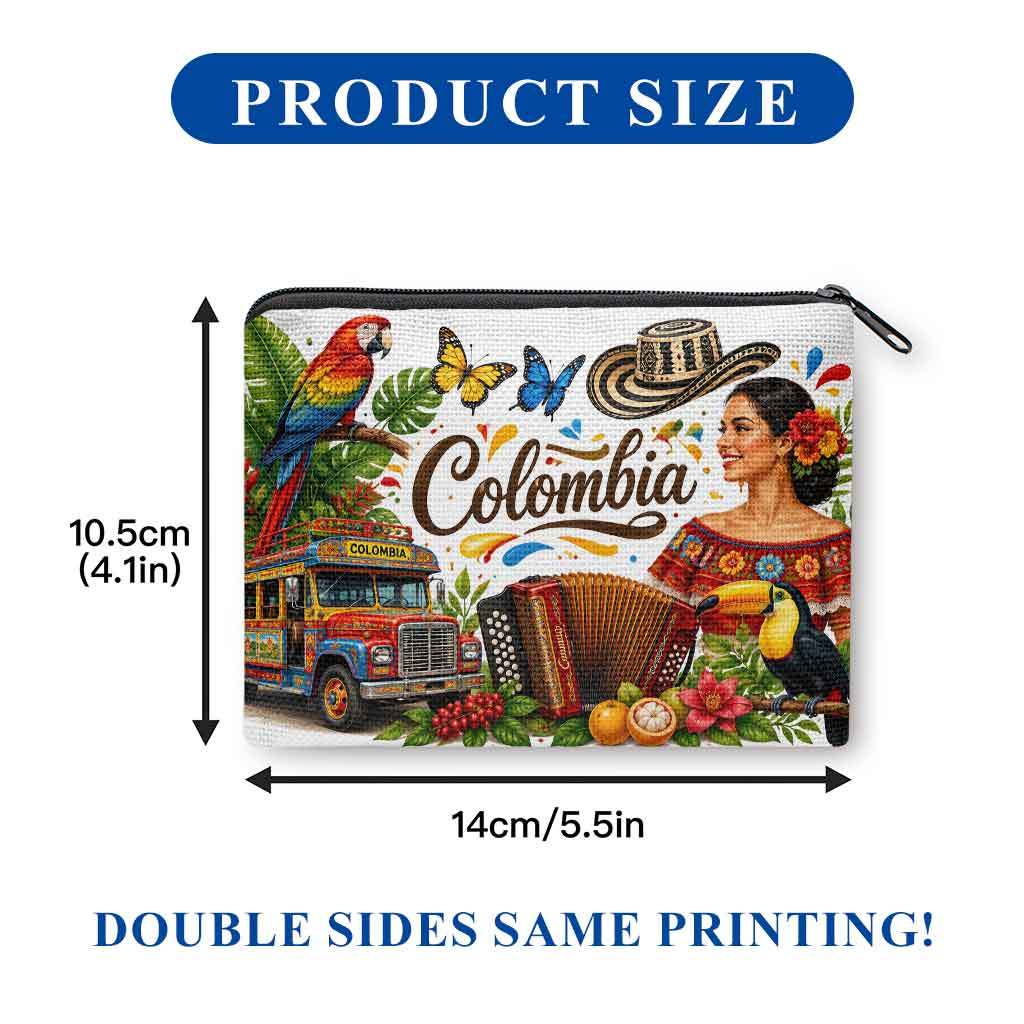 TEMU con Estampado de , Bolsa Portátil con Cremallera para Monedas, Llaves, Tarjetas, Auriculares y Labiales, Mini Bolsa de Almacenamiento Versátil,