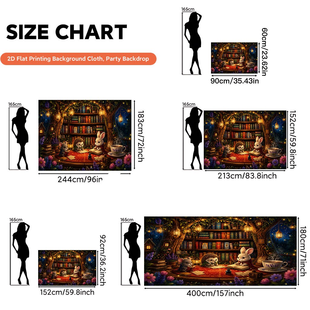 Book-Themed Backdrop Banner, Cute Reading with Books