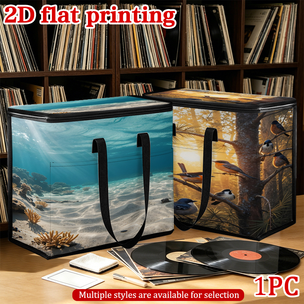 Foldable Portable CD/DVD Case with Vinyl Record Storage Box