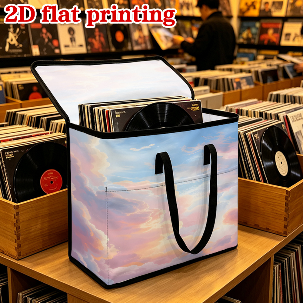 Foldable Portable CD/DVD Case with Vinyl Record Storage Box