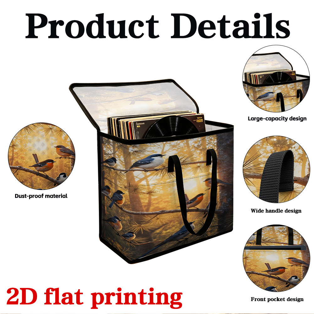 Foldable Portable CD/DVD Case with Vinyl Record Storage Box