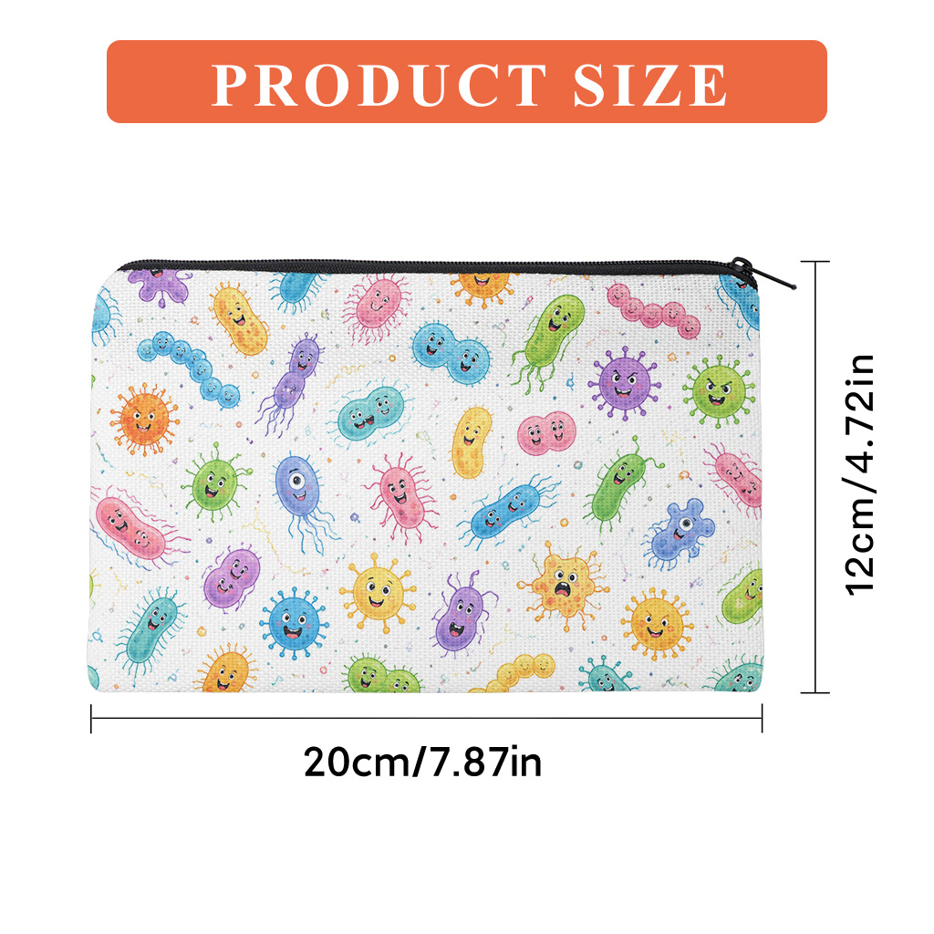 TEMU 1pc Colorful -themed Pencil Case Suitable For Women &, Supply, Multifunctional Washable Bag For Stationery Storage, Linen Gift For Science