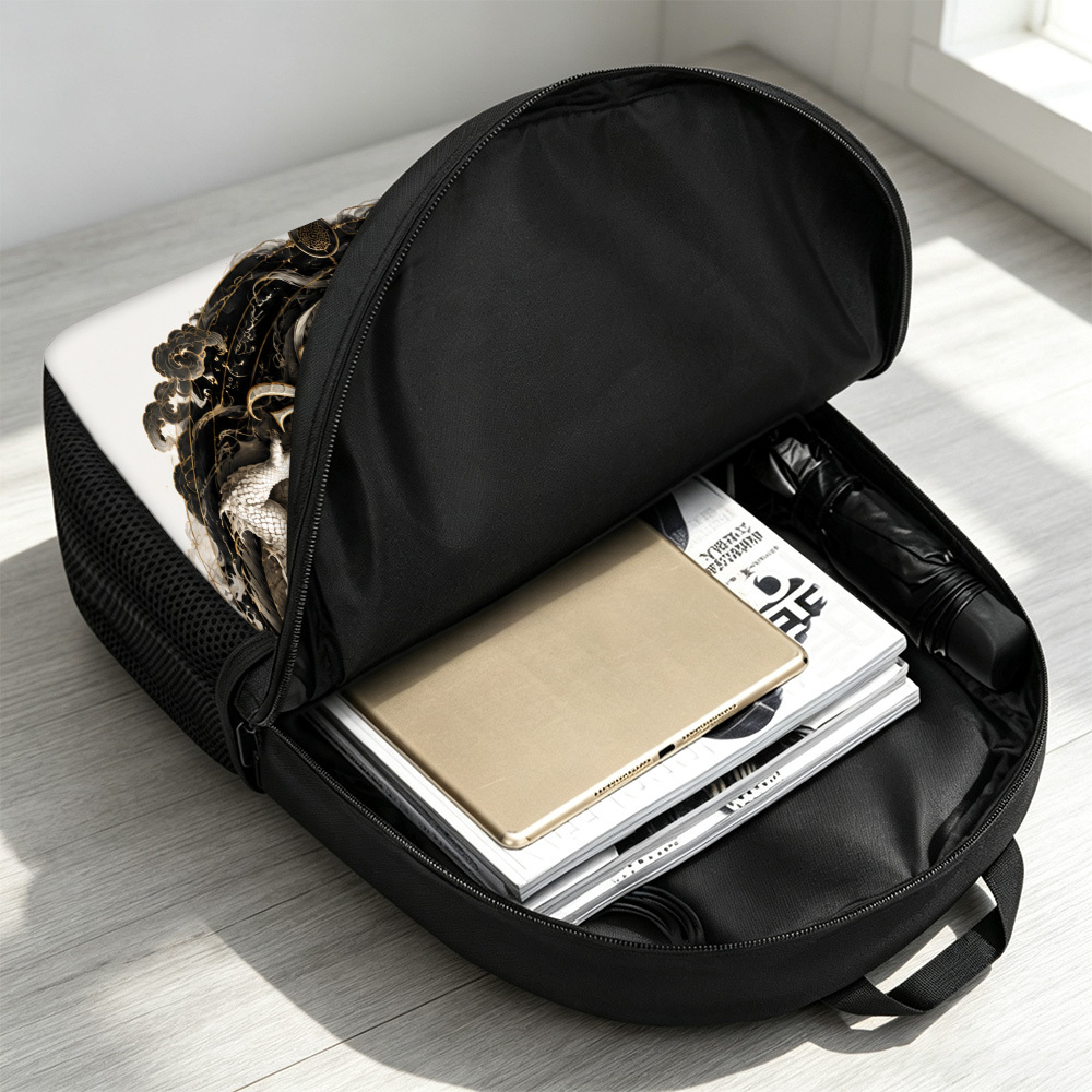 Customized Yin Yang Dragons Designed 43.18cm Backpack