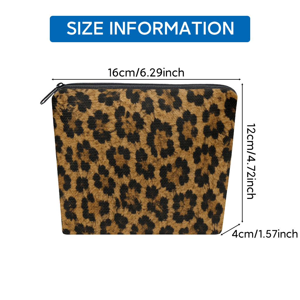 TEMU Sac de rangement pour serviettes hygiéniques 1pc, Organisateur de serviettes hygiéniques avec imprimé texture fourrure léopard, Pochette de