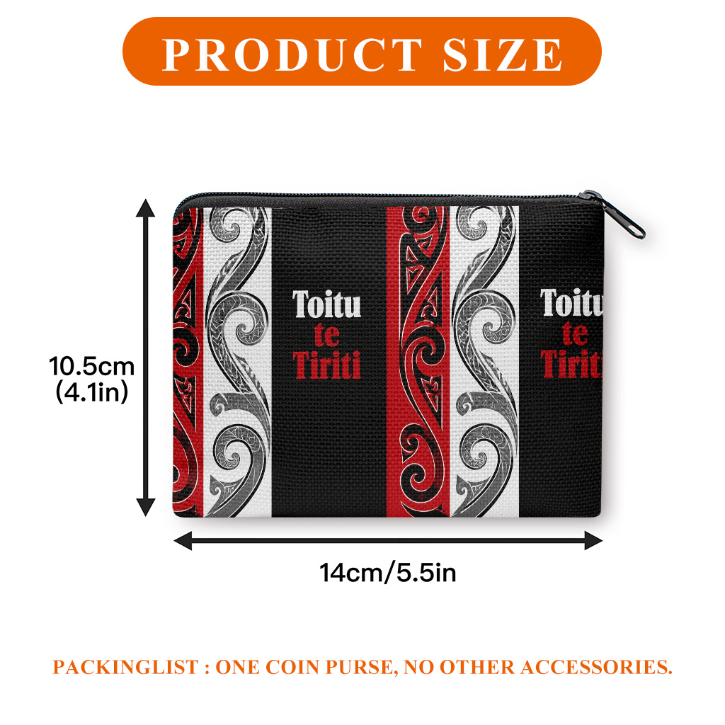 TEMU Coin Purse, Traditional Maori Art Design Printed Coin Purse, And Small Item Storage Bag With Zipper Closure, Multifunctional Change Purse,