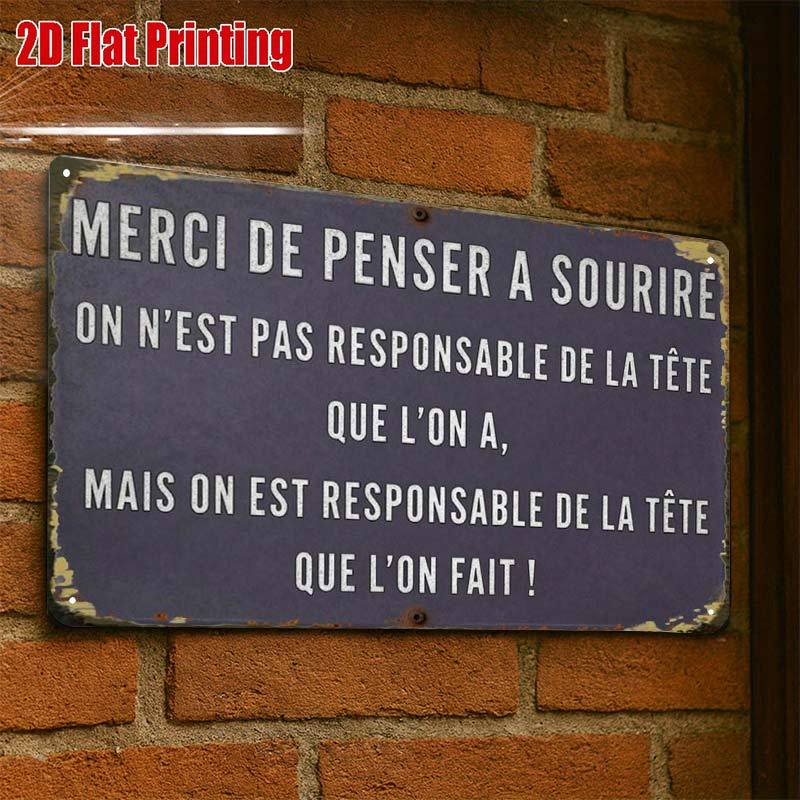 TEMU Plat 2D, Plat-2D, 1 pièce Panneau mural vintage français, Décoration murale en étain pour garage, Lettrage , Impression de haute qualité,